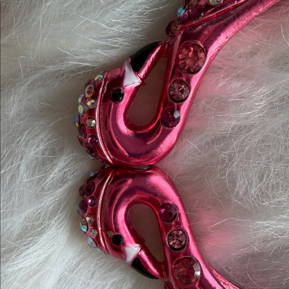 🦩NWT Retired Betsey Johnson Pink fuchsia Flamingo Statement cuff bangle bracelet